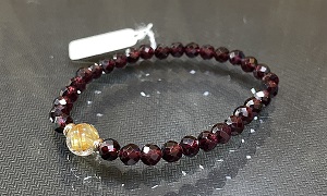 鈦晶/紅石榴手鍊