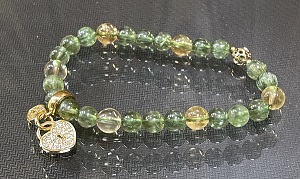 黃水晶/綠磷輝石手鍊